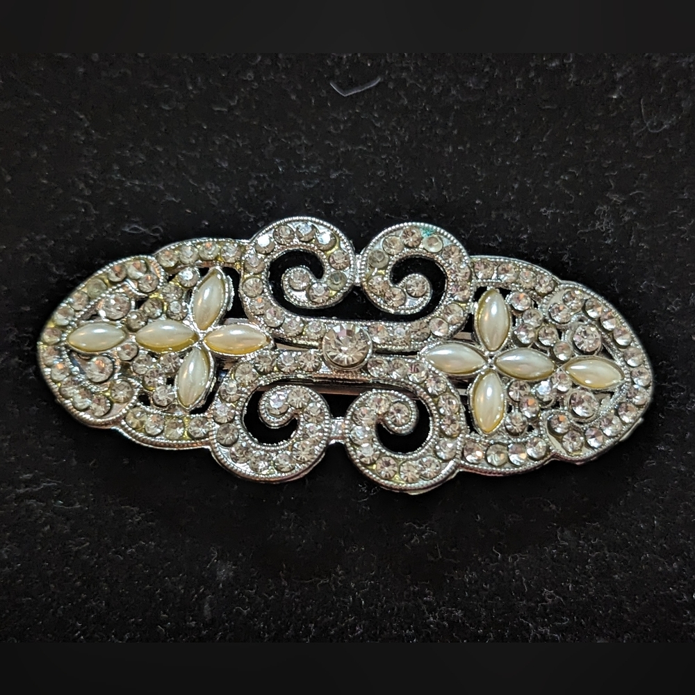 Pearl and Rhinestone Hair Clip